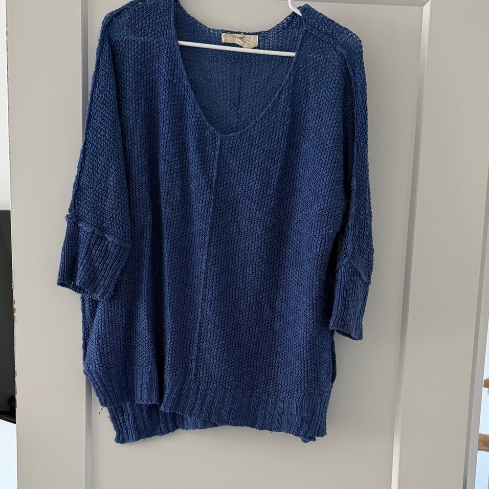 Elegant Navy V-Neck Sweater for Women
